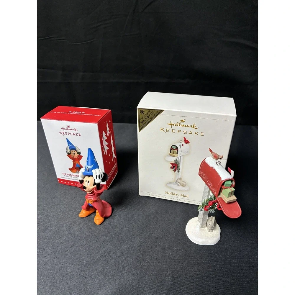 Hallmark Keepsake Disney Ornaments Sorcerer's Apprentice Mickey & Holiday Mail